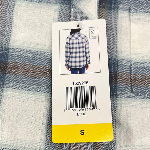 Weatherproof Vintage Blue and Brown Checkered Flannel Shirt - Picture 3 of 9